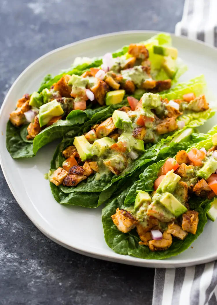 Chicken Taco Lettuce Wraps (Healthy, Low-carb, Keto)